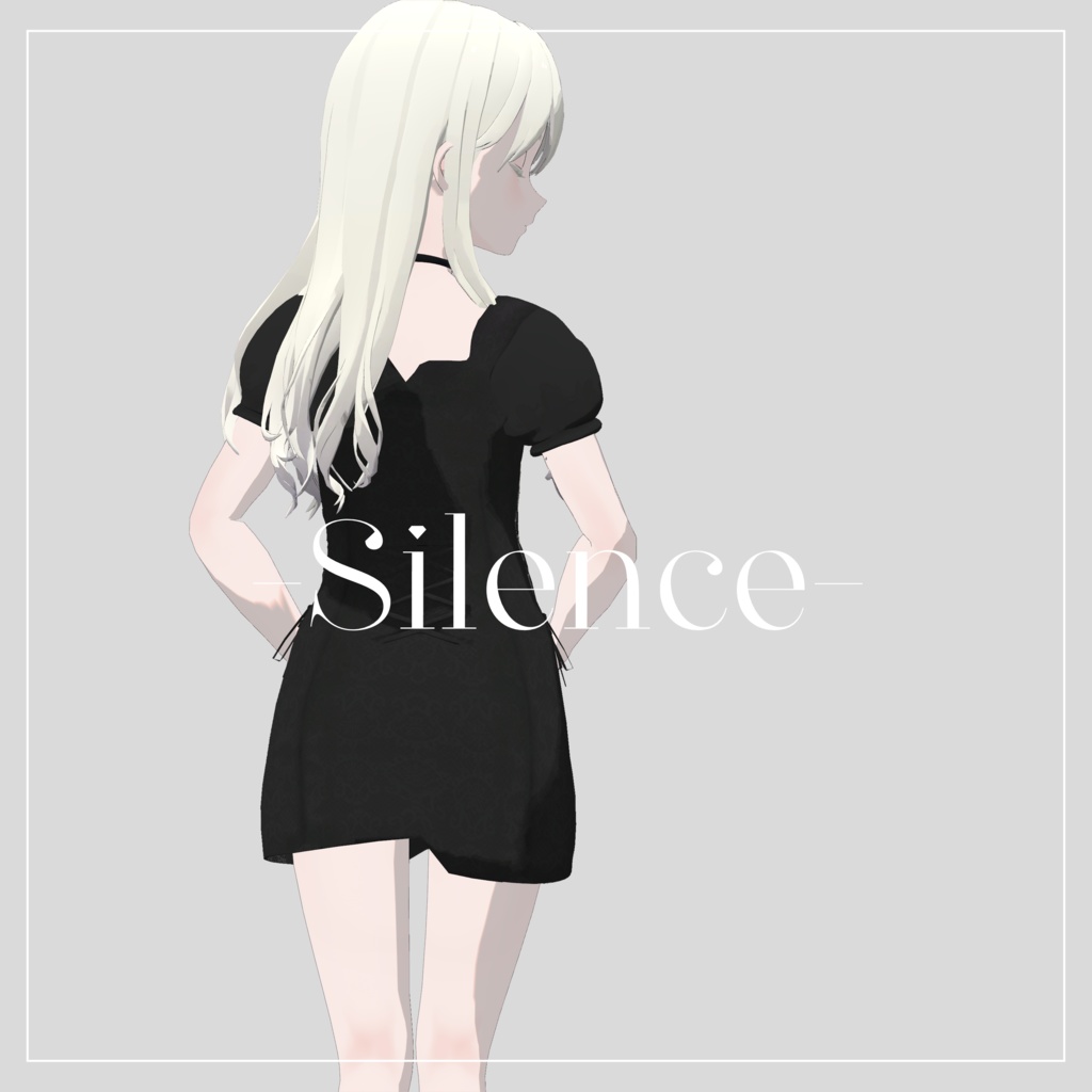 〔3Dモデル〕Tight Ribbon Dress for Grus〔-Silence-〕