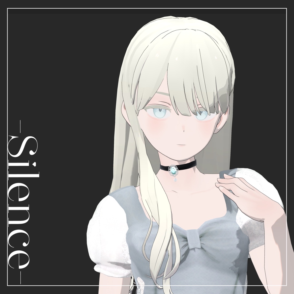 〔3Dモデル〕Tight Ribbon Dress for Grus〔-Silence-〕