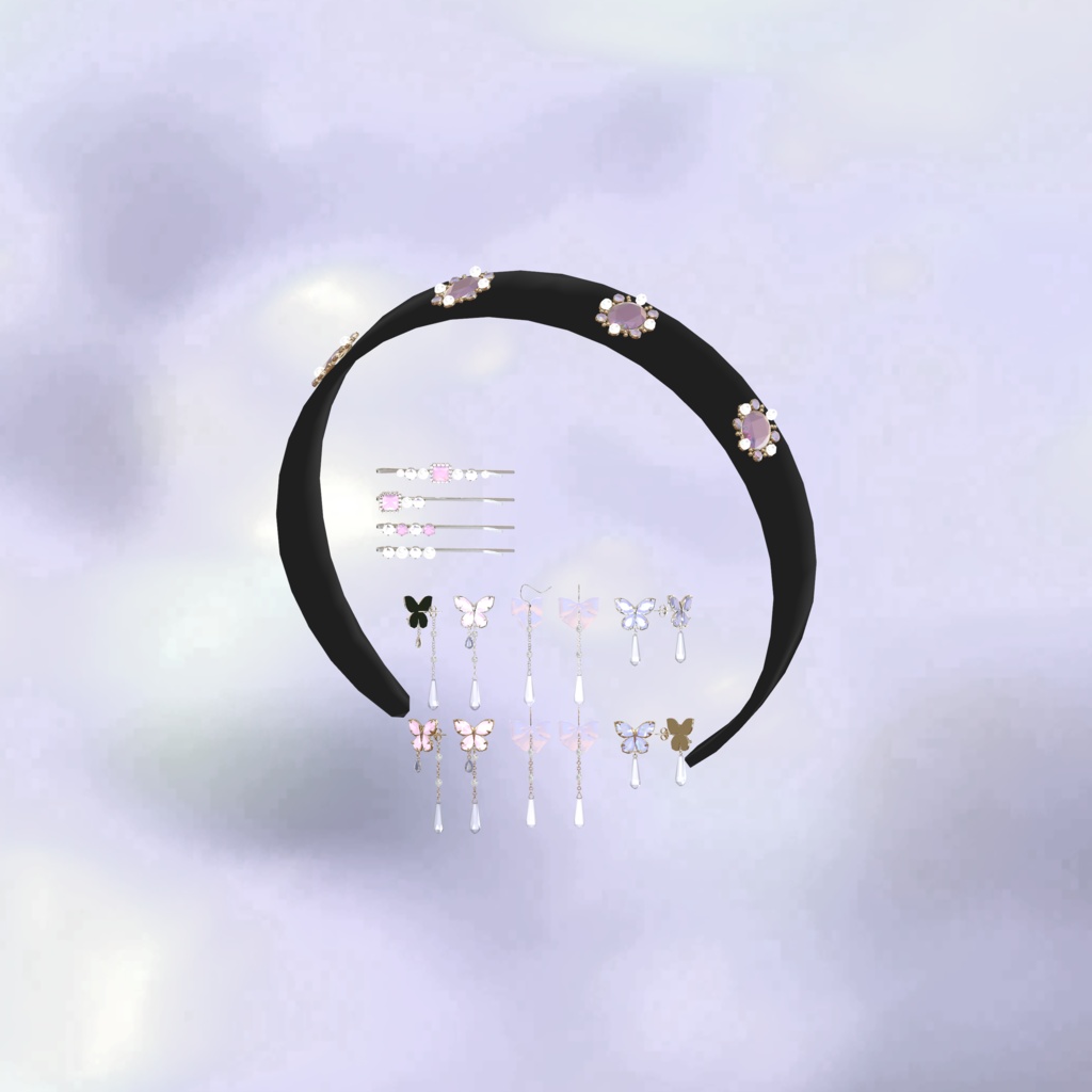 〔3Dモデル〕Jewelry Accessory Set〔-Silence-〕