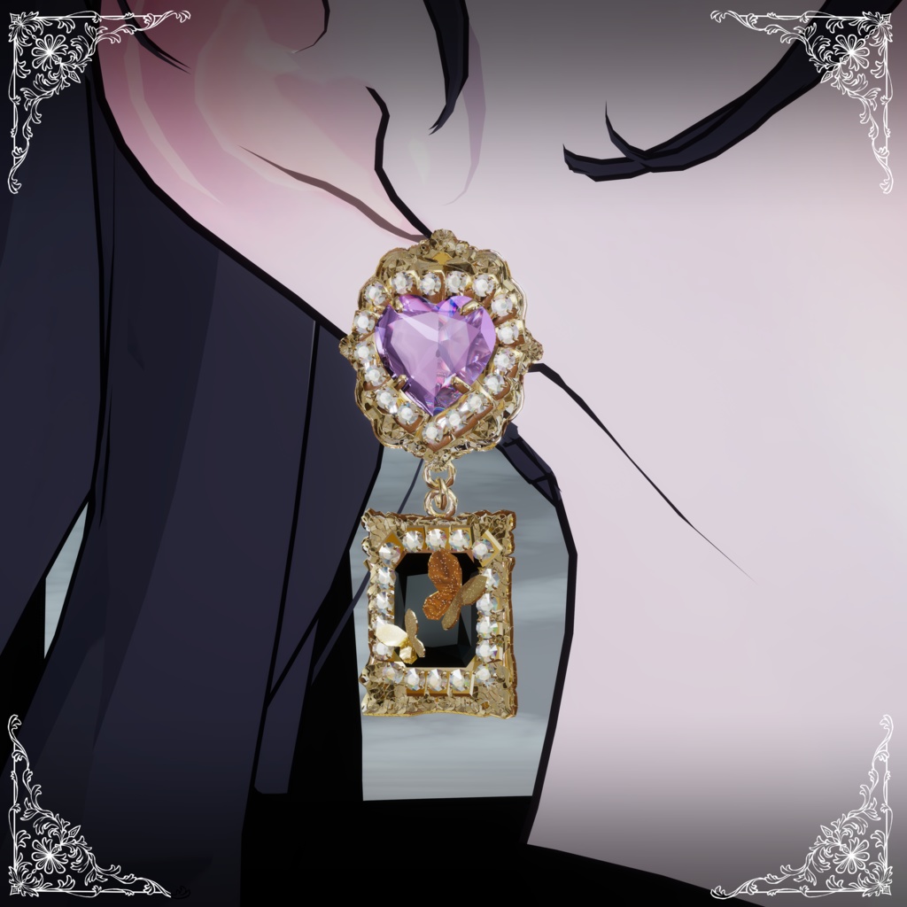 〔3Dモデル/ピアス〕ゴスロリ少女Ⅱ〔Silence×Noise〕