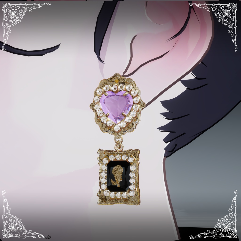 〔3Dモデル/ピアス〕ゴスロリ少女Ⅱ〔Silence×Noise〕