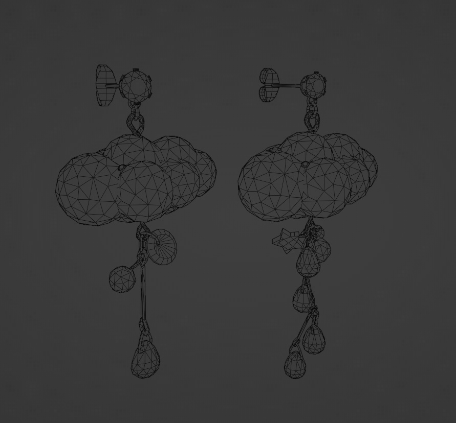 〔3Dモデル/ピアス〕雨雲少女〔Silence×Noise〕