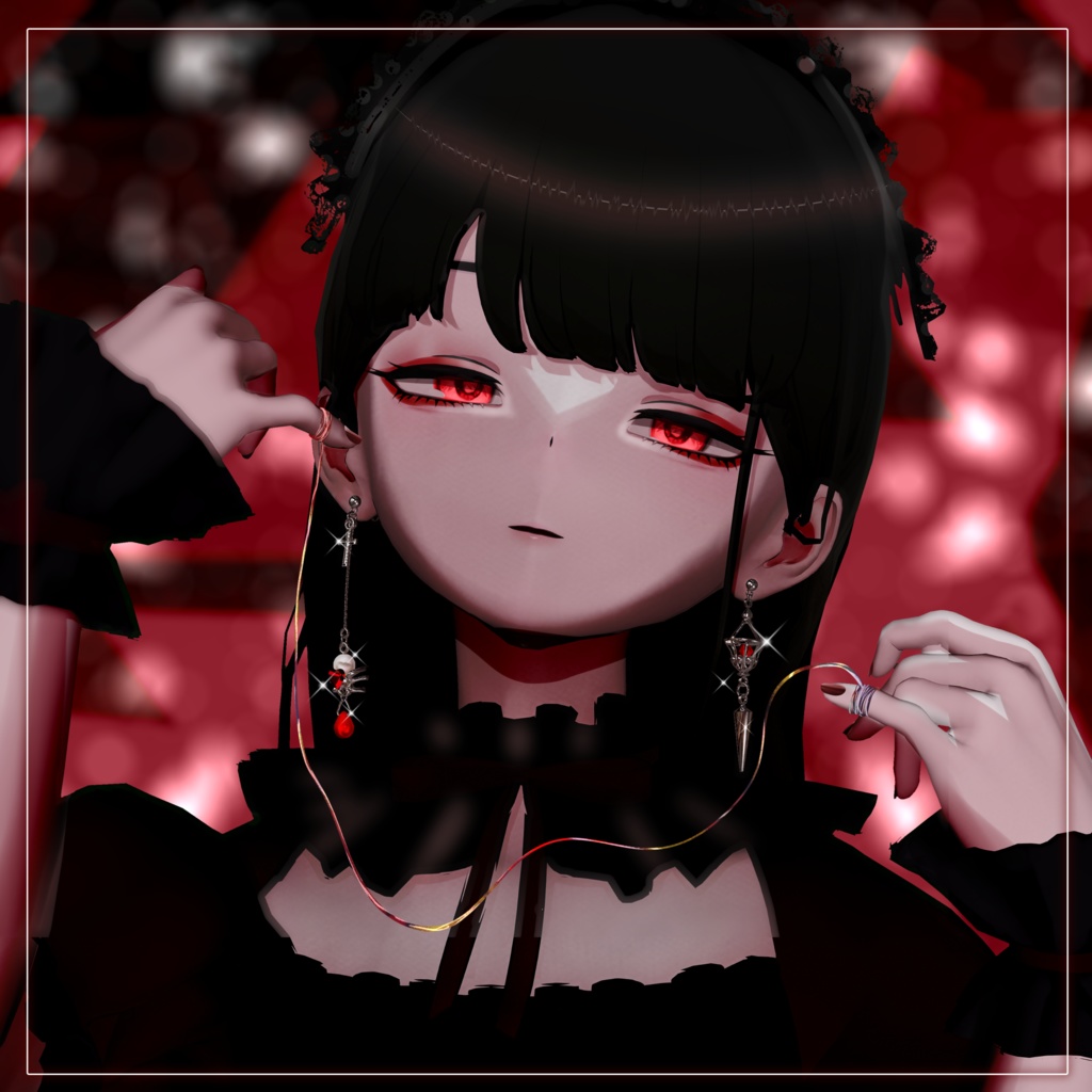 🕷販売記念セール中🔥〔3Dモデル/ピアス〕灯火〔Silence×Noise〕