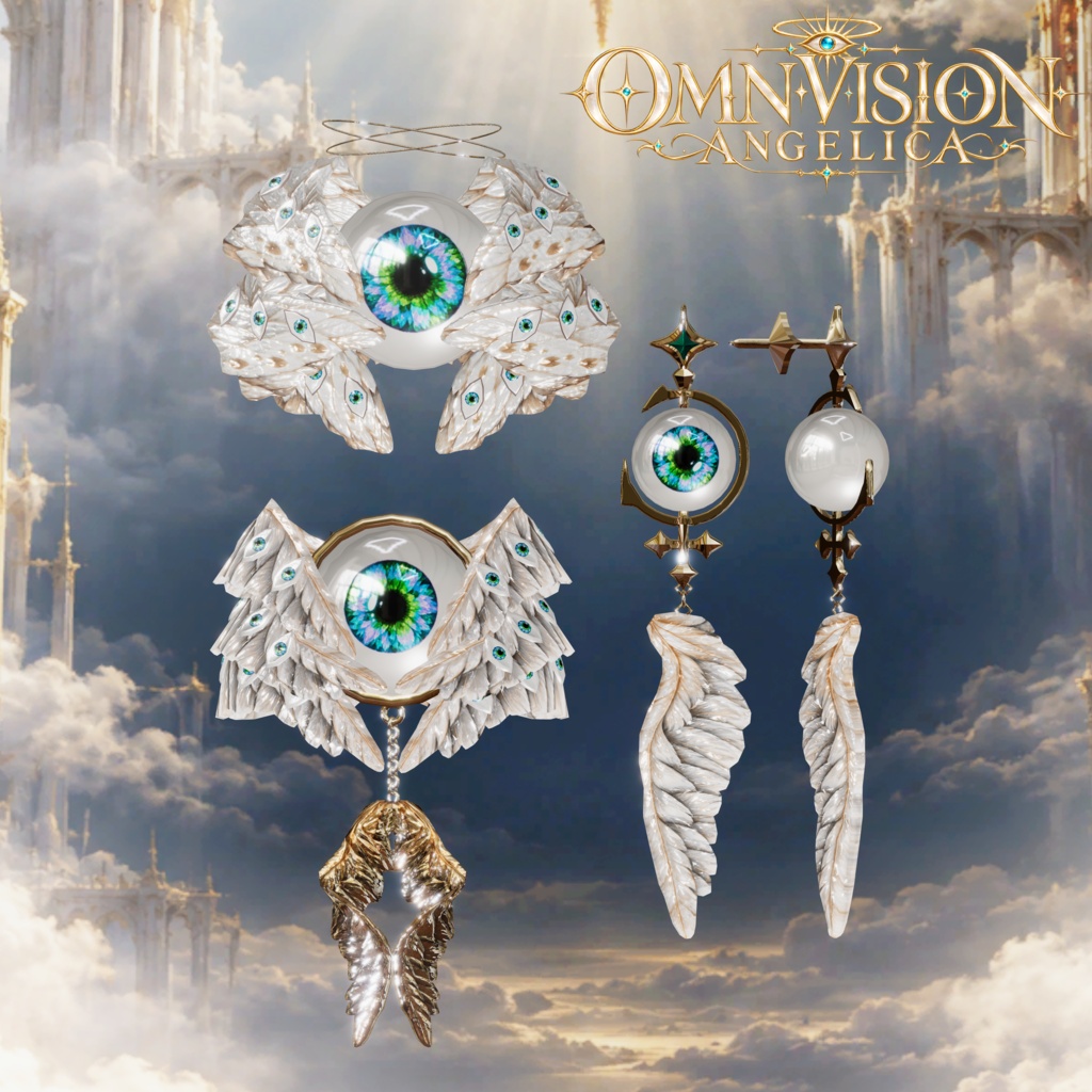 〔3Dモデル〕𝐎𝐌𝐍𝐈𝐕𝐈𝐒𝐈𝐎𝐍 𝐀𝐍𝐆𝐄𝐋𝐈𝐂𝐀 — Celestial Gaze Set〔-Silence-〕