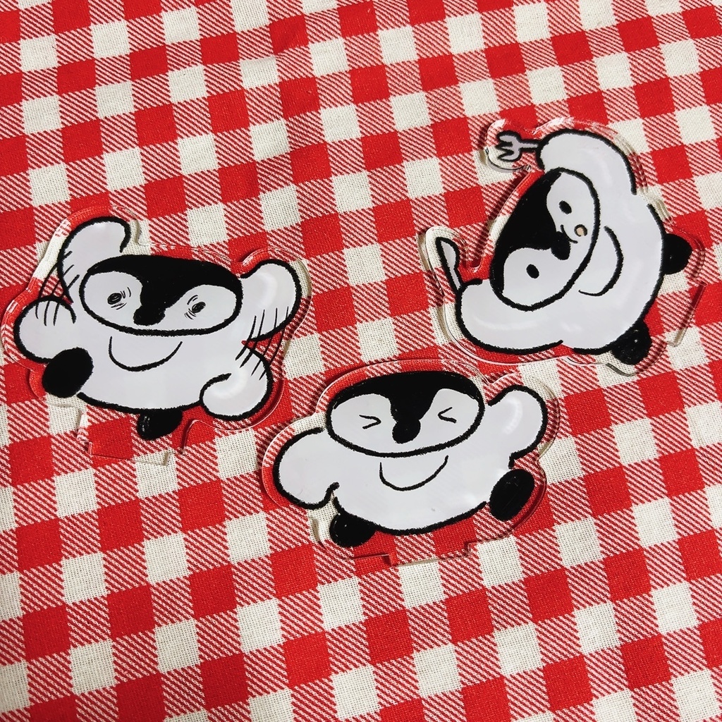 #概ムちゃんといっしょ　７センチアクリルスタンド３種セット