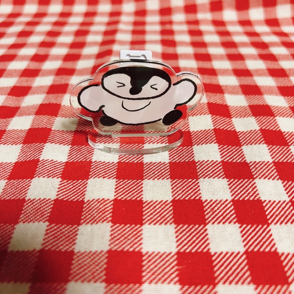 #概ムちゃんといっしょ　５センチクリップつきアクリルスタンド　喜び