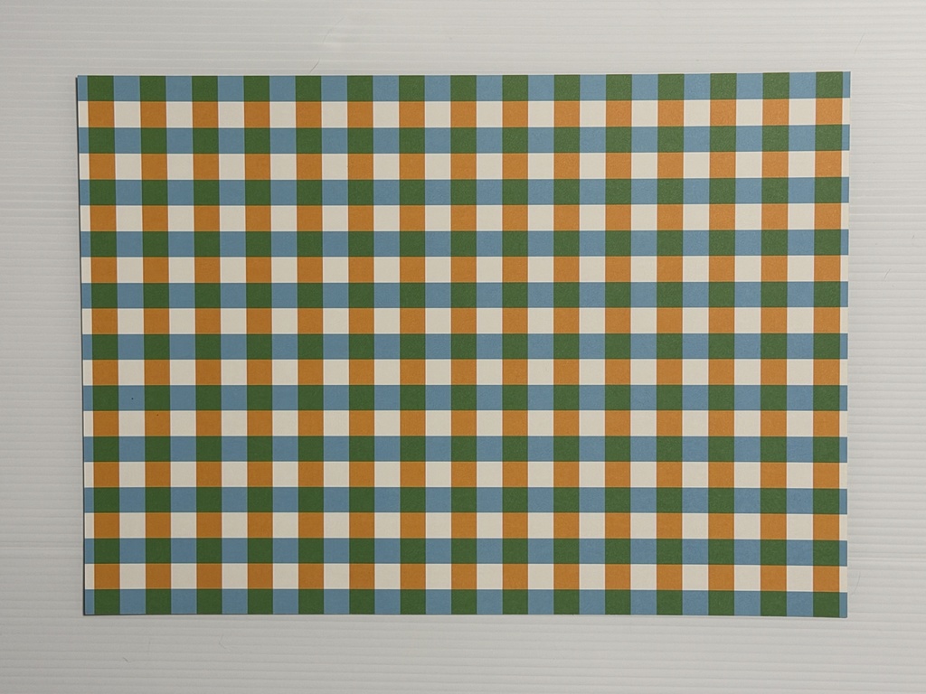 ギンガムチェックペーパー オレンジ+緑