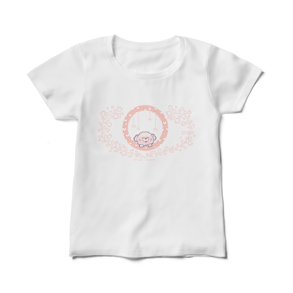 ふわふわわんこの白Tシャツ