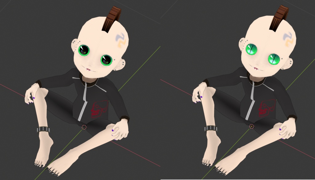 【VRChat】オリジナル3Dモデル「干支っ子シリーズ06/爆裂錦蛇」-Original 3D model"Punk python is very cool"🪙