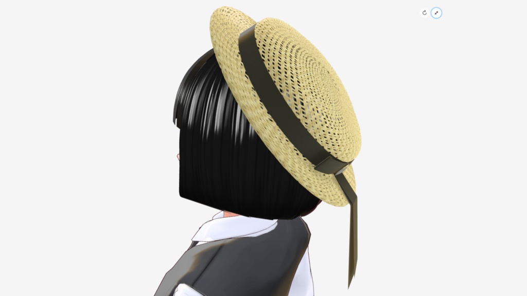 [FBX] 浅いカンカン帽（Shallow boater hat）