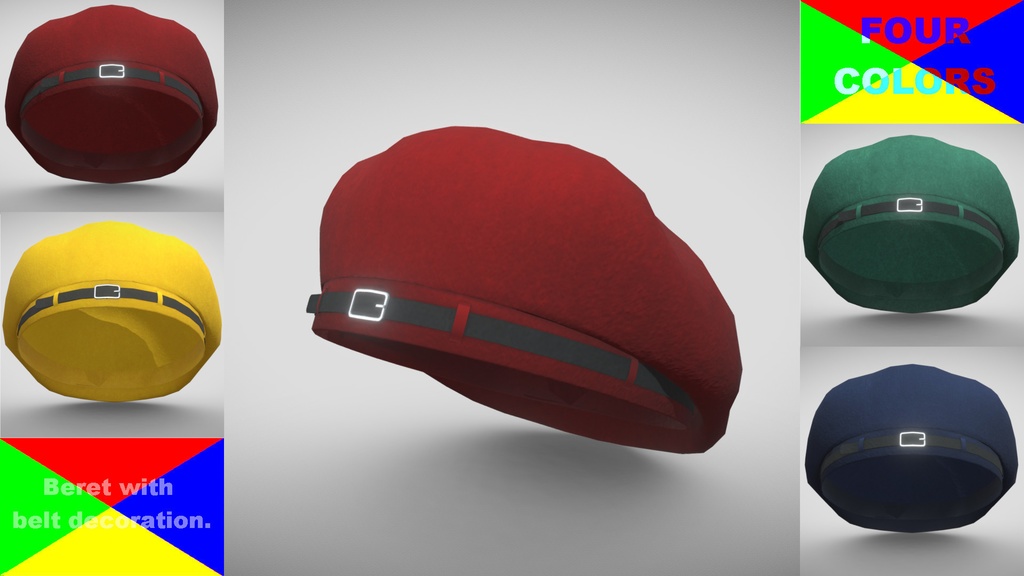 [FBX] ベレー帽（ベルト デコレーション）