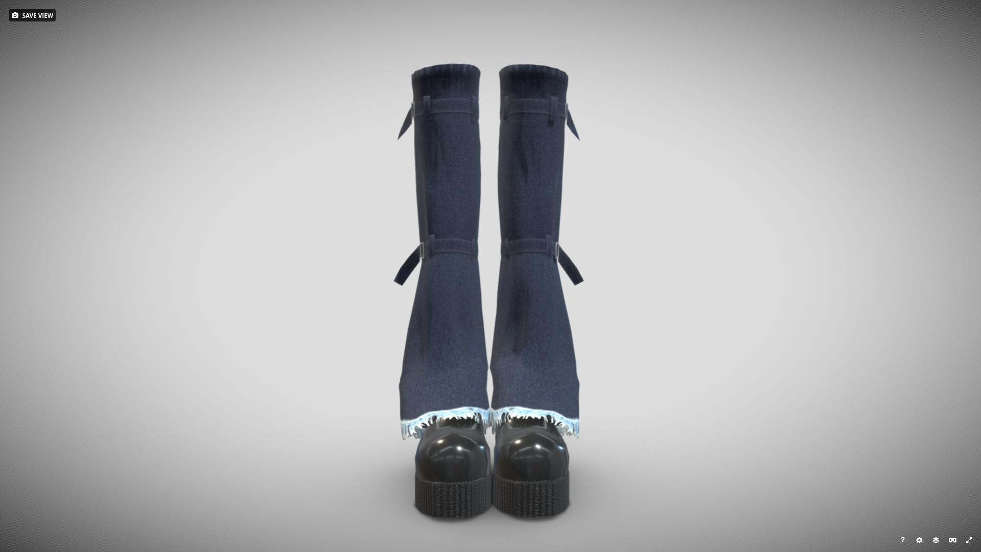 [FBX] レッグウォーマー（インディゴデニム）+靴(クリーパー)セット🪙