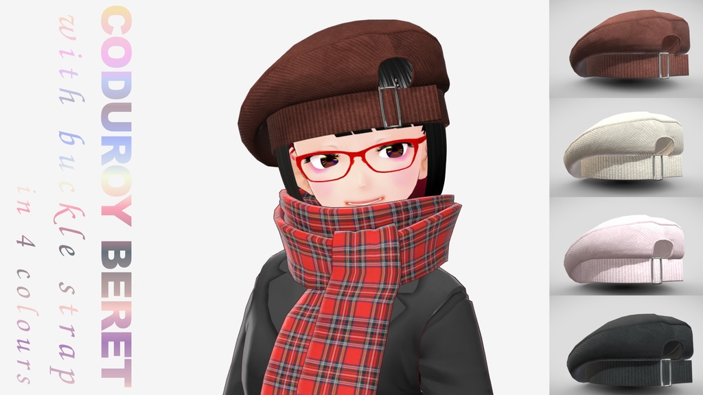 [FBX] ベレー帽（コーデュロイ／バックルストラップ）／４色