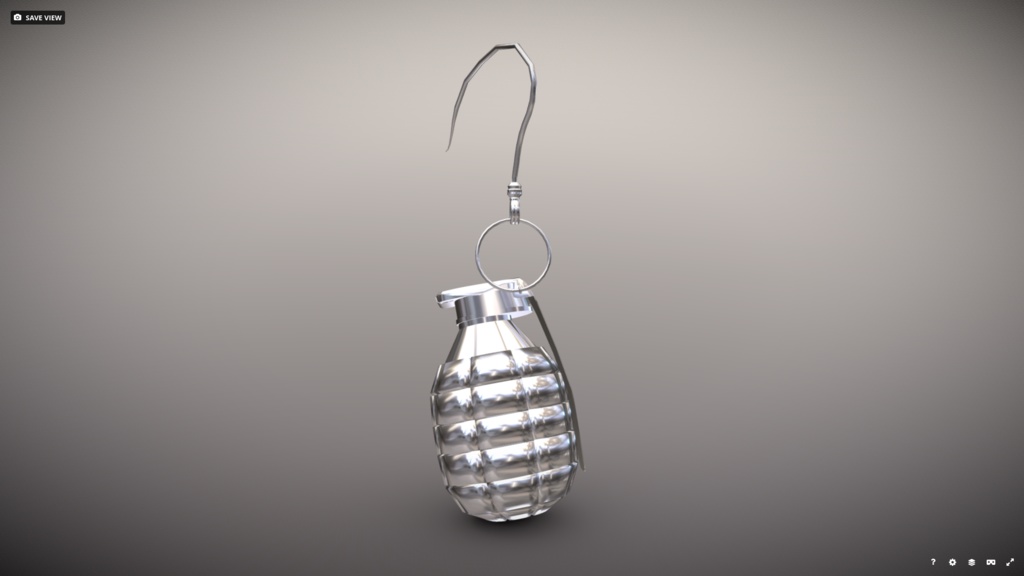 [FBX] フックピアス（手榴弾）