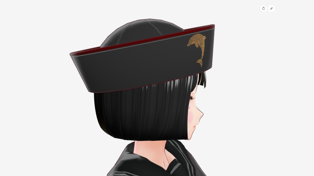 マリンハット(バックルベルト)/ブラック