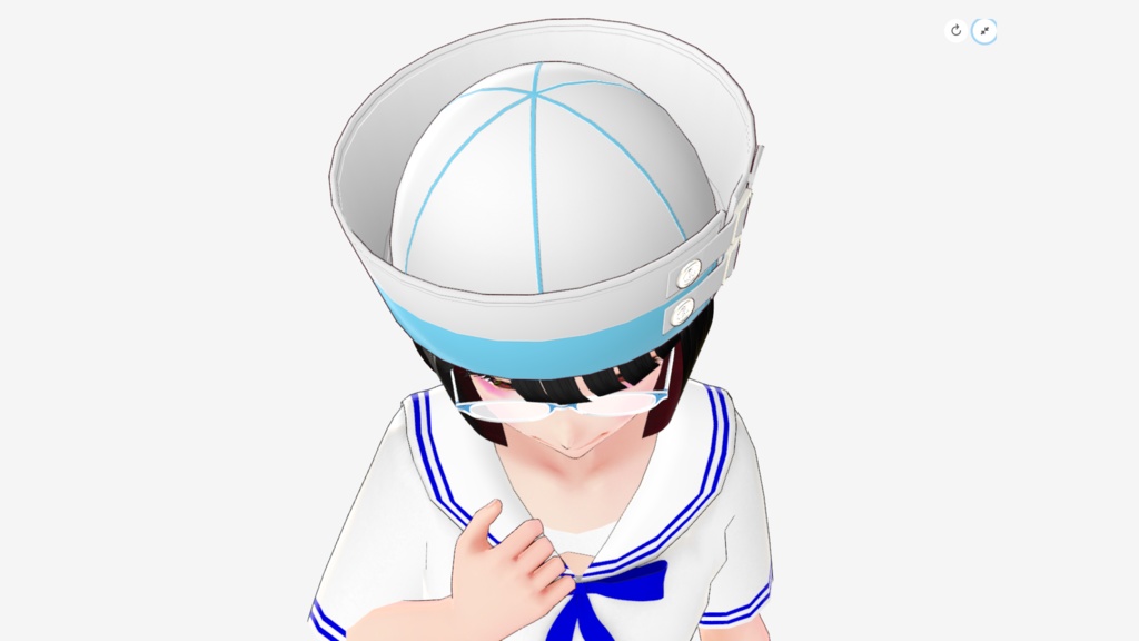 マリンハット(バックルベルト)/ホワイト&ライトブルー