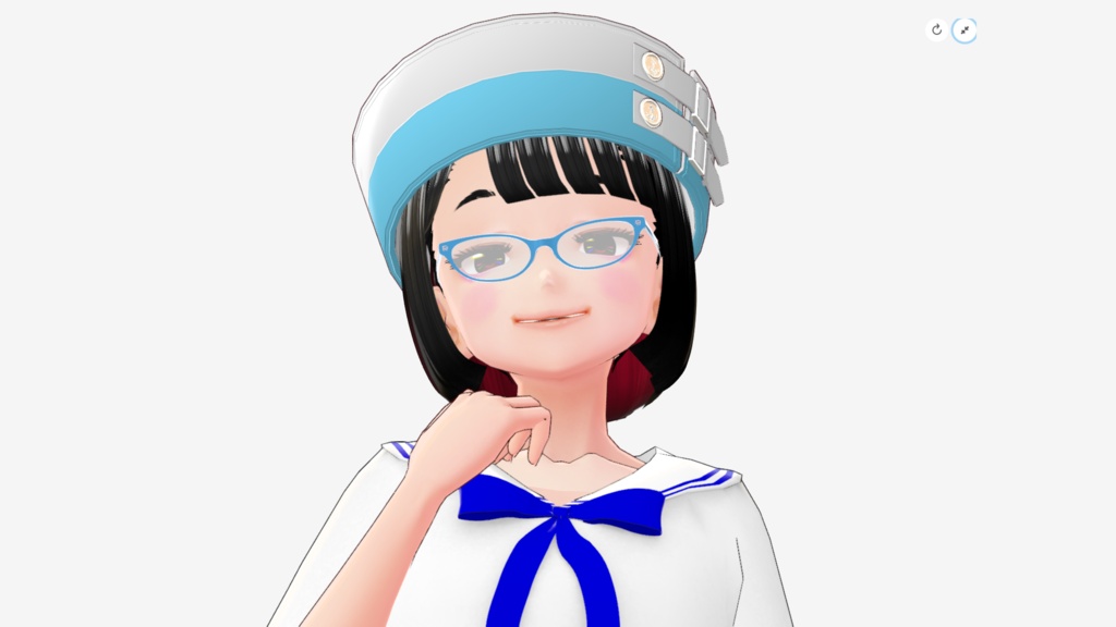 マリンハット(バックルベルト)/ホワイト&ライトブルー