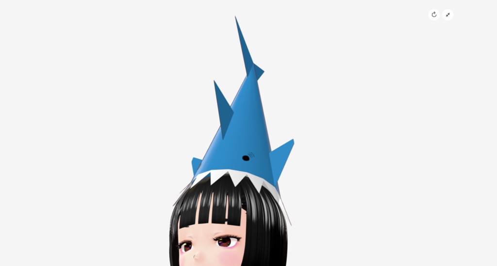 【FBX | GLB】パーティーコーンハット(さめ)