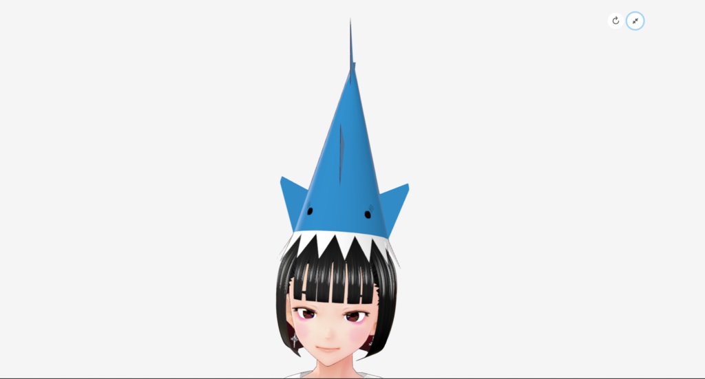 【FBX | GLB】パーティーコーンハット(さめ)