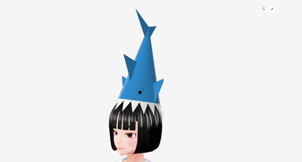 【FBX | GLB】パーティーコーンハット(さめ)