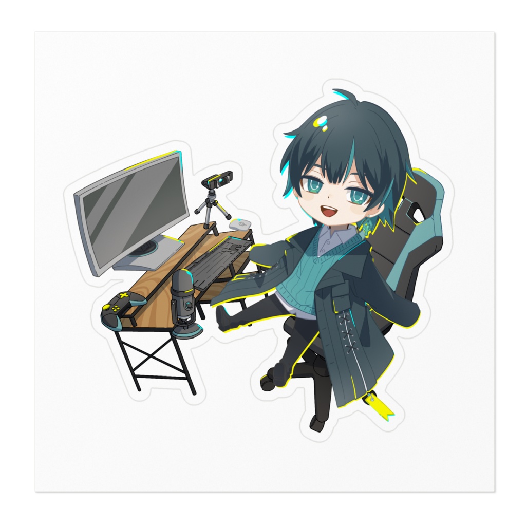 【よもぎ誕生日記念】津軽産あっぷる先生描きおろし!ステッカー <100mm x 100mm>【限定グッズ】