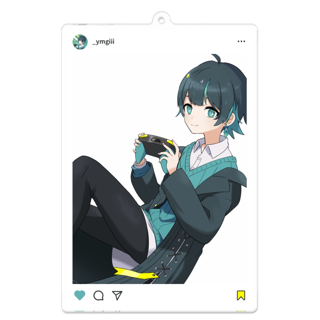 【よもぎ】SNS風アクリルキーホルダー <100mm x 100mm>【4周年記念グッズ】