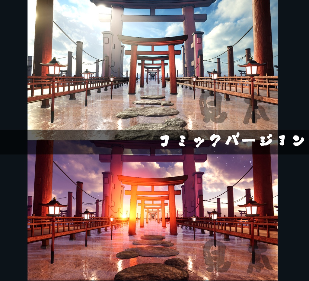 ■背景■ 幻灯鳥居