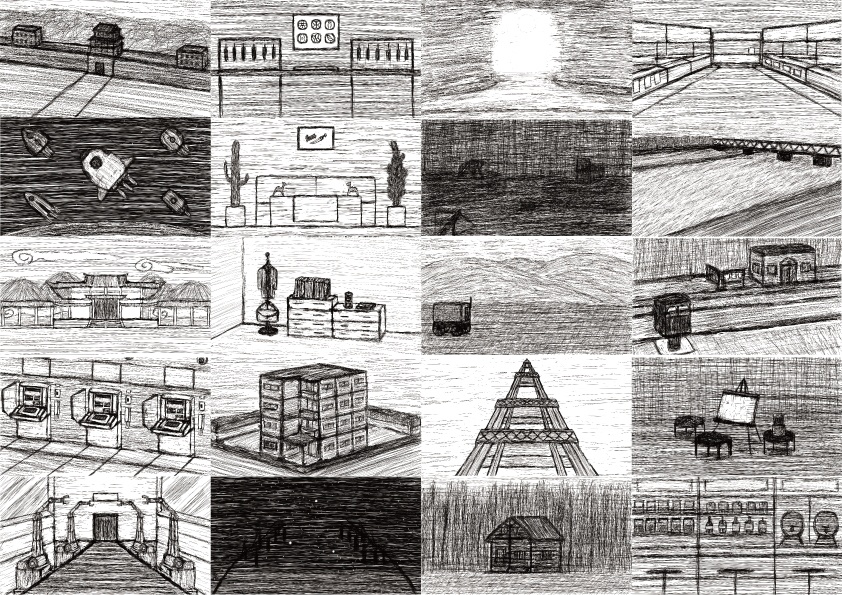 デジタルで描いた背景ワンドロ2021年7月セット