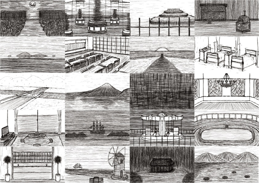 デジタルで描いた背景ワンドロ2021年7月セット