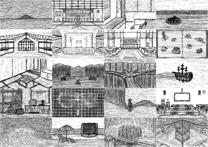 デジタルで描いた背景ワンドロ2022年9月セット