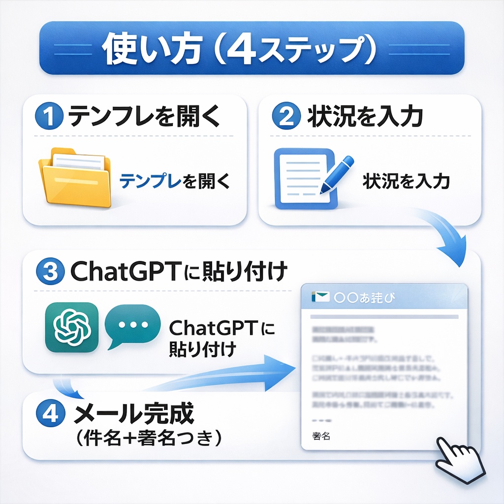 【仕事が3分で終わる】ビジネスメール自動作成GPTプロンプト|謝罪・断り・催促・報告対応