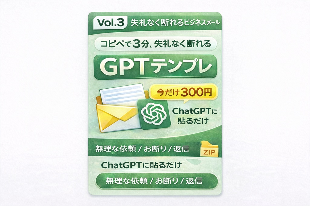 失礼なく断れるビジネスメールGPTテンプレ