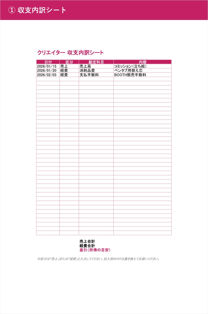 【絵描き・VTuber向け】確定申告&青色申告サポートセット(経費早見表・やさしいガイド付き)
