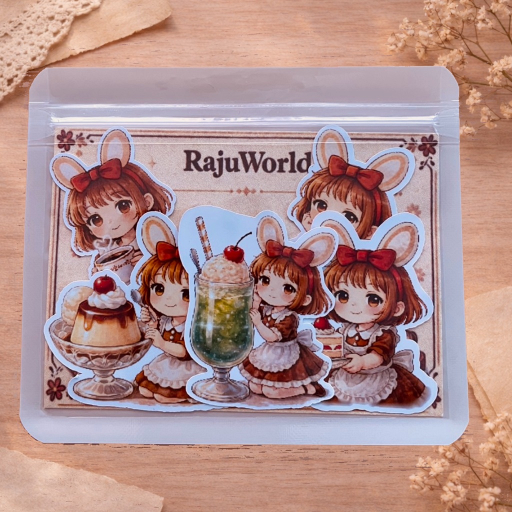 らじゅのせかい｜喫茶らじゅのごほうび フレークシール①