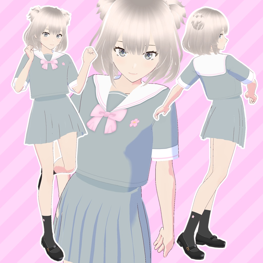 【VRoid】桜セーラー【カスタムアイテム】