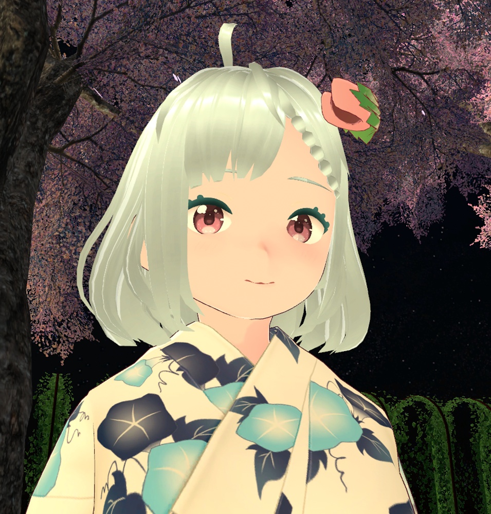 【VRChat向け】桜もち髪飾り