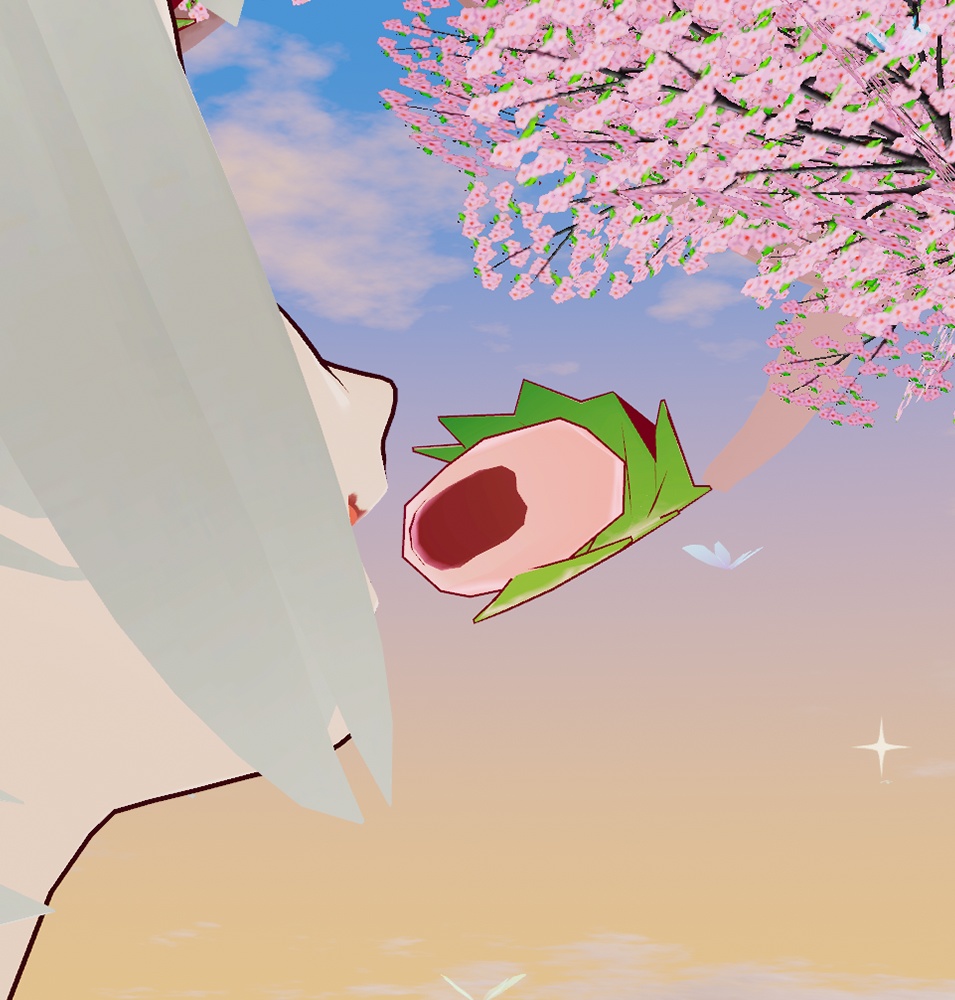【VRChat向け】桜もち髪飾り