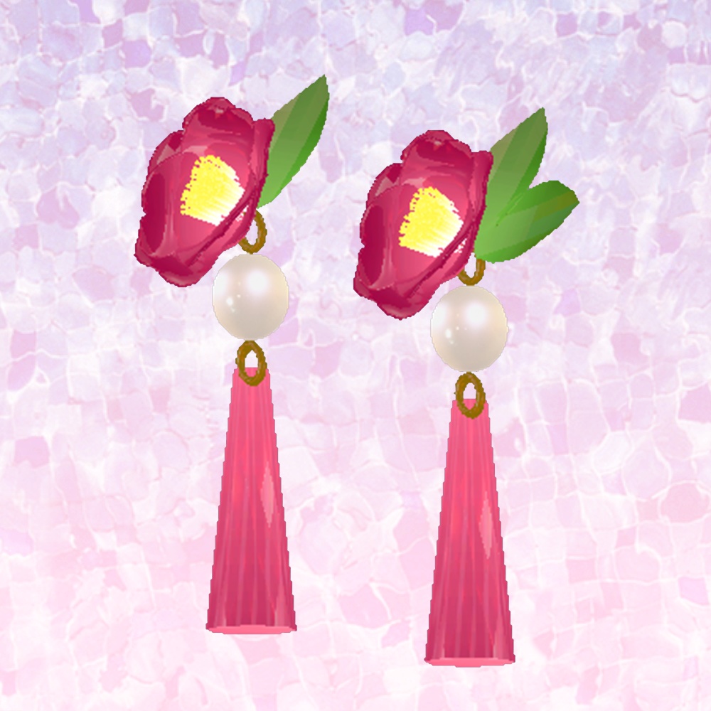 【VRChat向け】椿ピアス