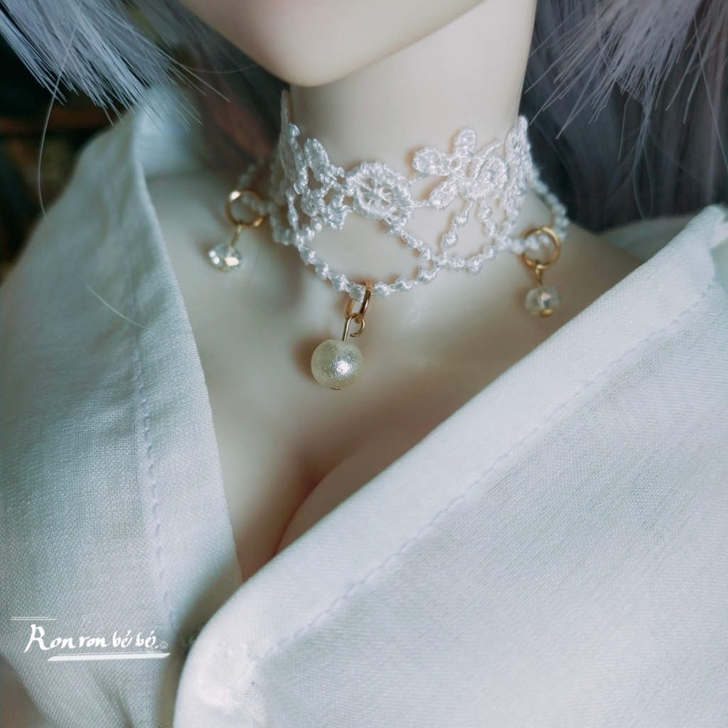 チョーカー ホワイト系 1/3ドール向け