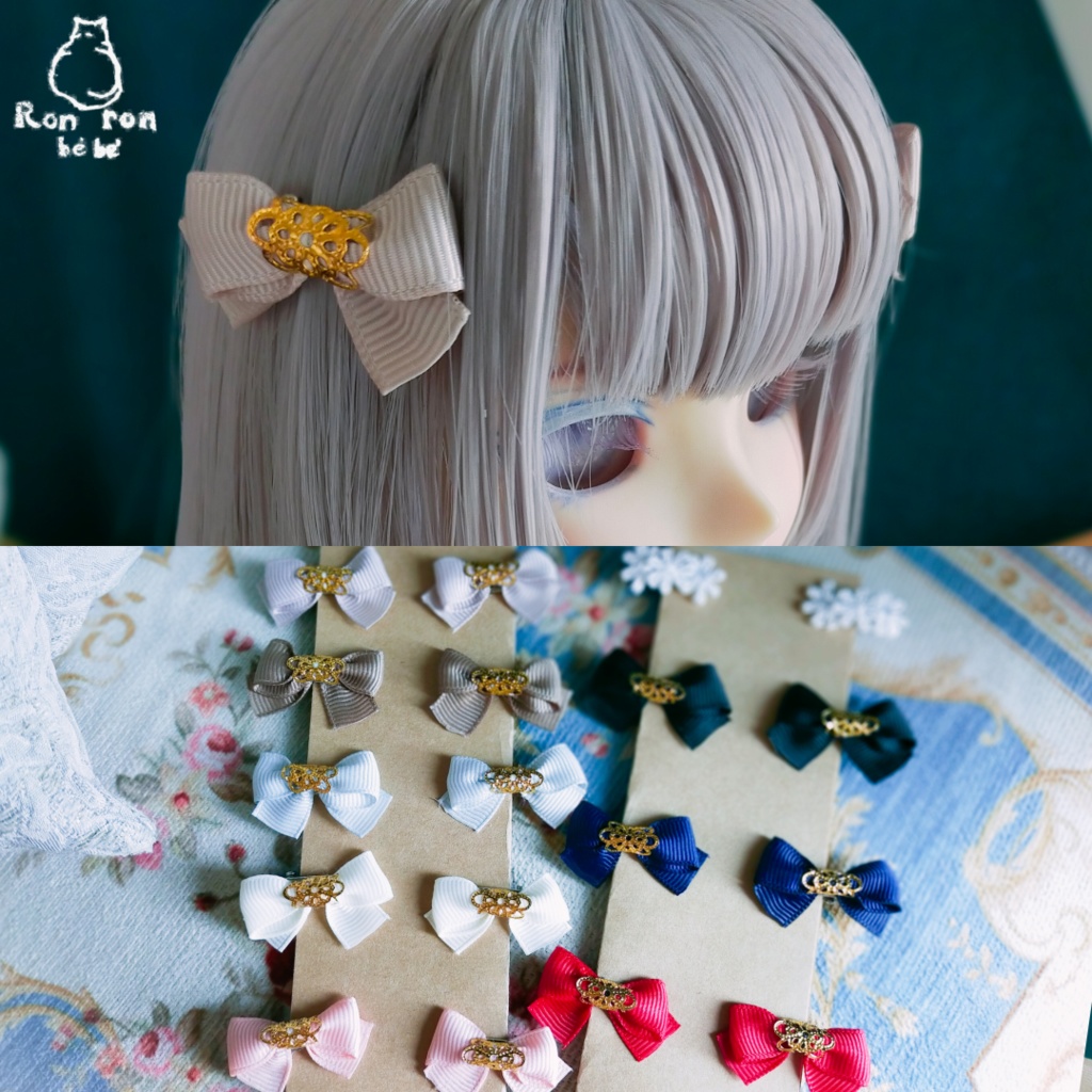 リボンのヘアアクセサリー 1/3 1/4ドール向け