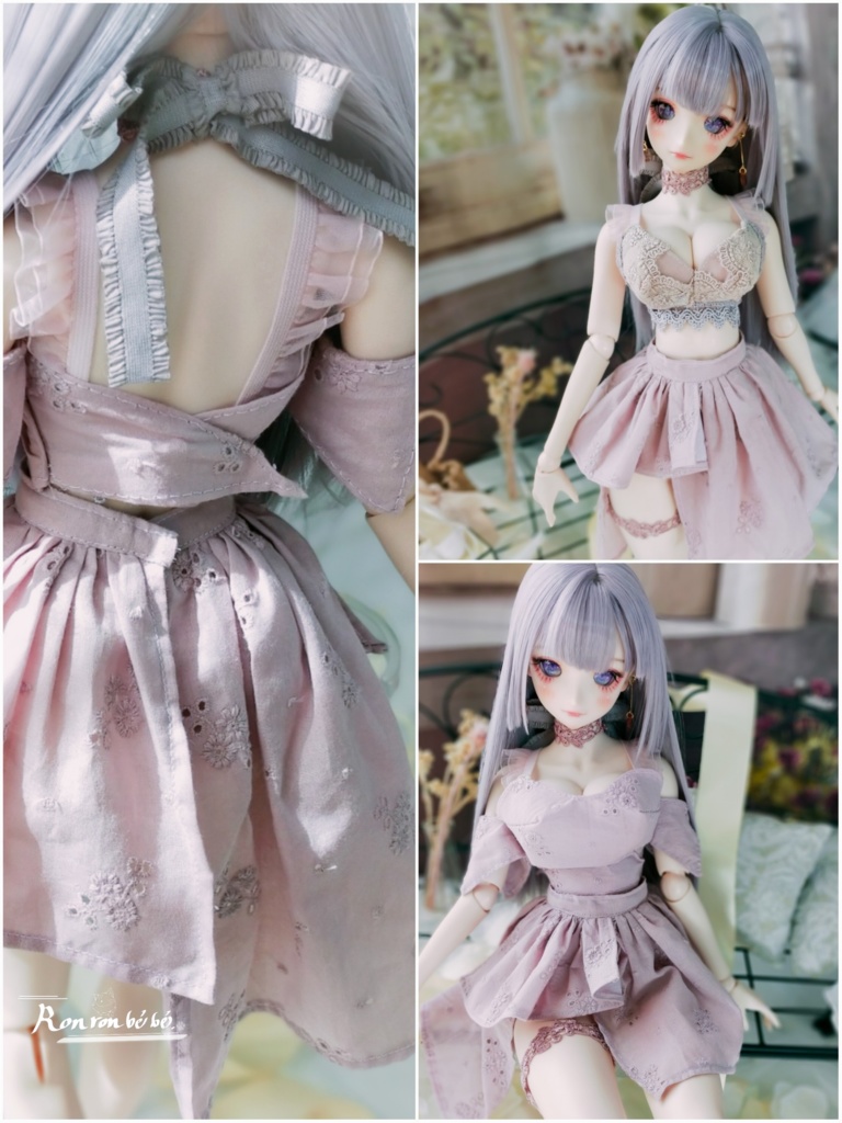 DDdy ◆くすみ紫ドレス+下着&小物8点セット◆