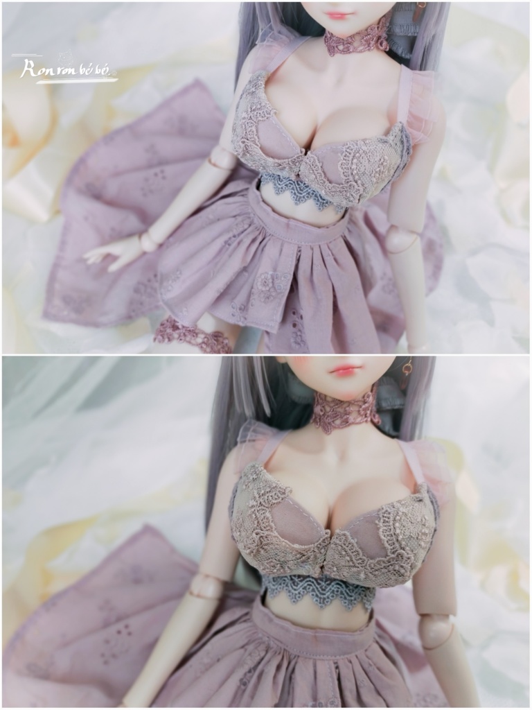 DDdy ◆くすみ紫ドレス+下着&小物8点セット◆