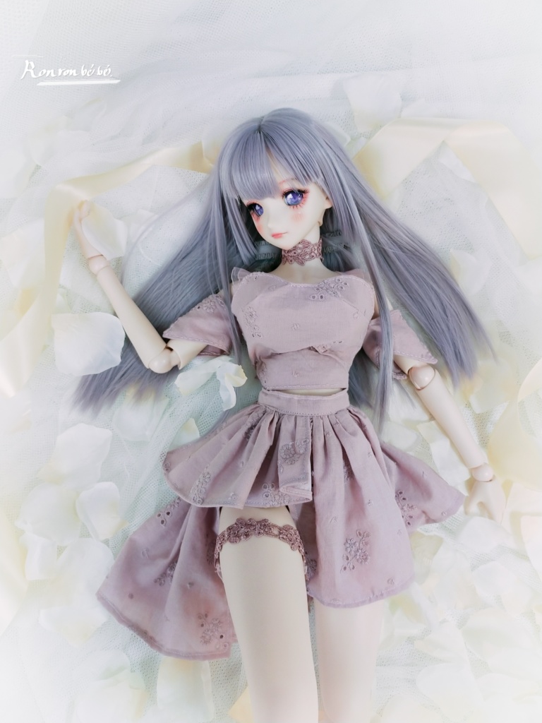 DDdy ◆くすみ紫ドレス+下着&小物8点セット◆