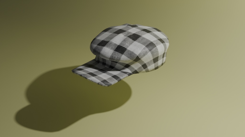  パン帽子 check  pattern bread hat