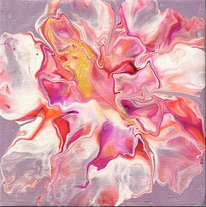 『Flower (Pink Purple)』10cm×10cm×1.2cm