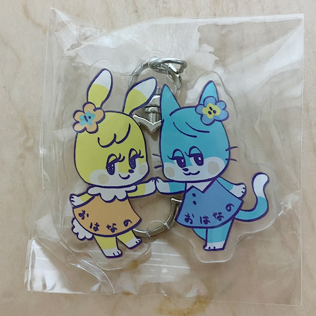 うさぎとねこアクリルキーホルダー