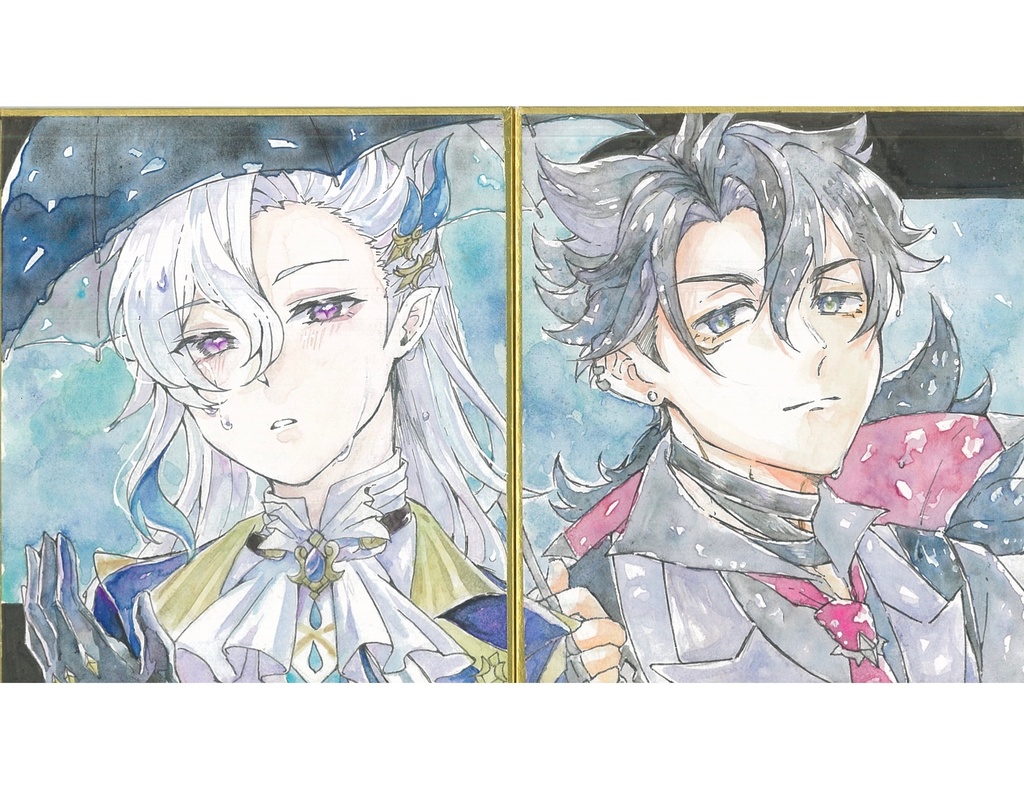 リオセスリ&ヌヴィレット 線画交換色紙セット