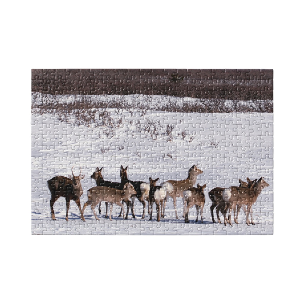 【パズル】冬のエゾシカたち