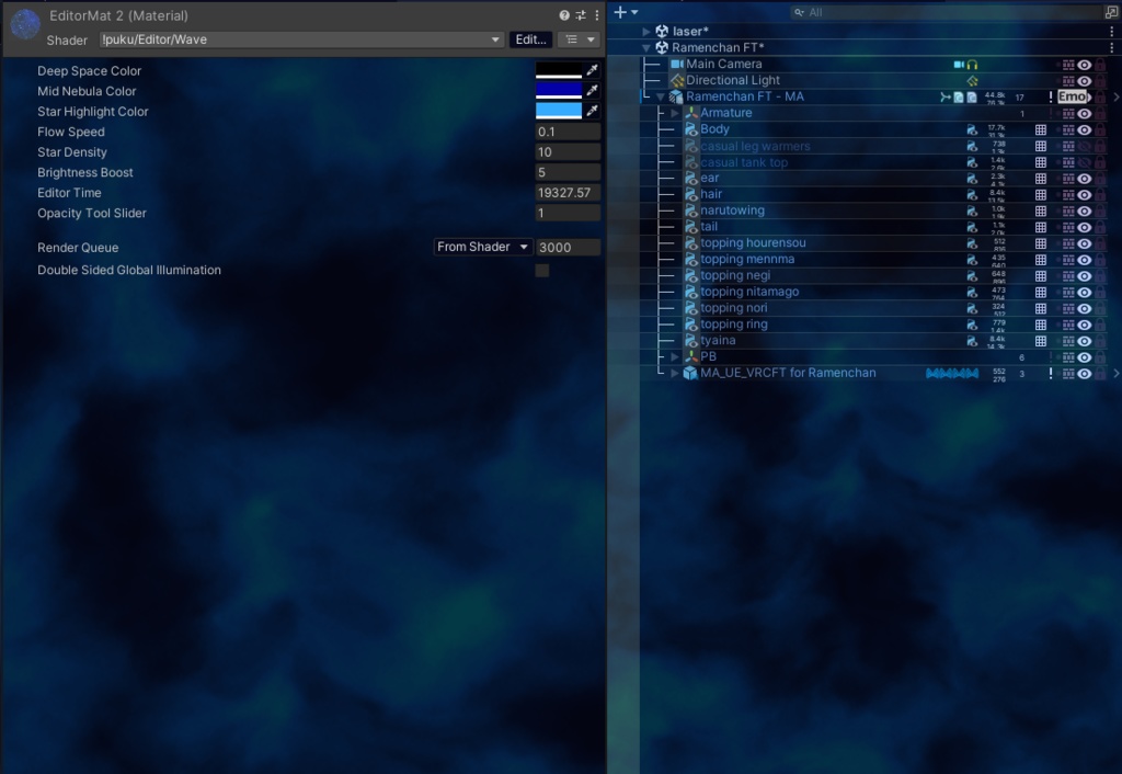 Unityの背景にシェーダーを付けれるやつ Editor Background Shader v0.1