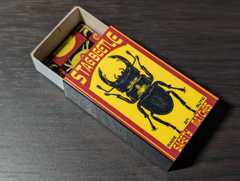 マッチ箱風昆虫ミニステッカーセット第2弾(箱:全4種)